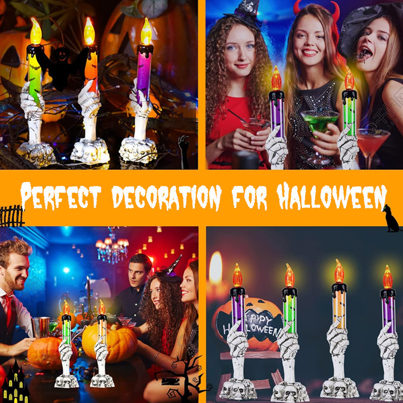 LED candle decoration in the shape of a ghostly hand for Halloween