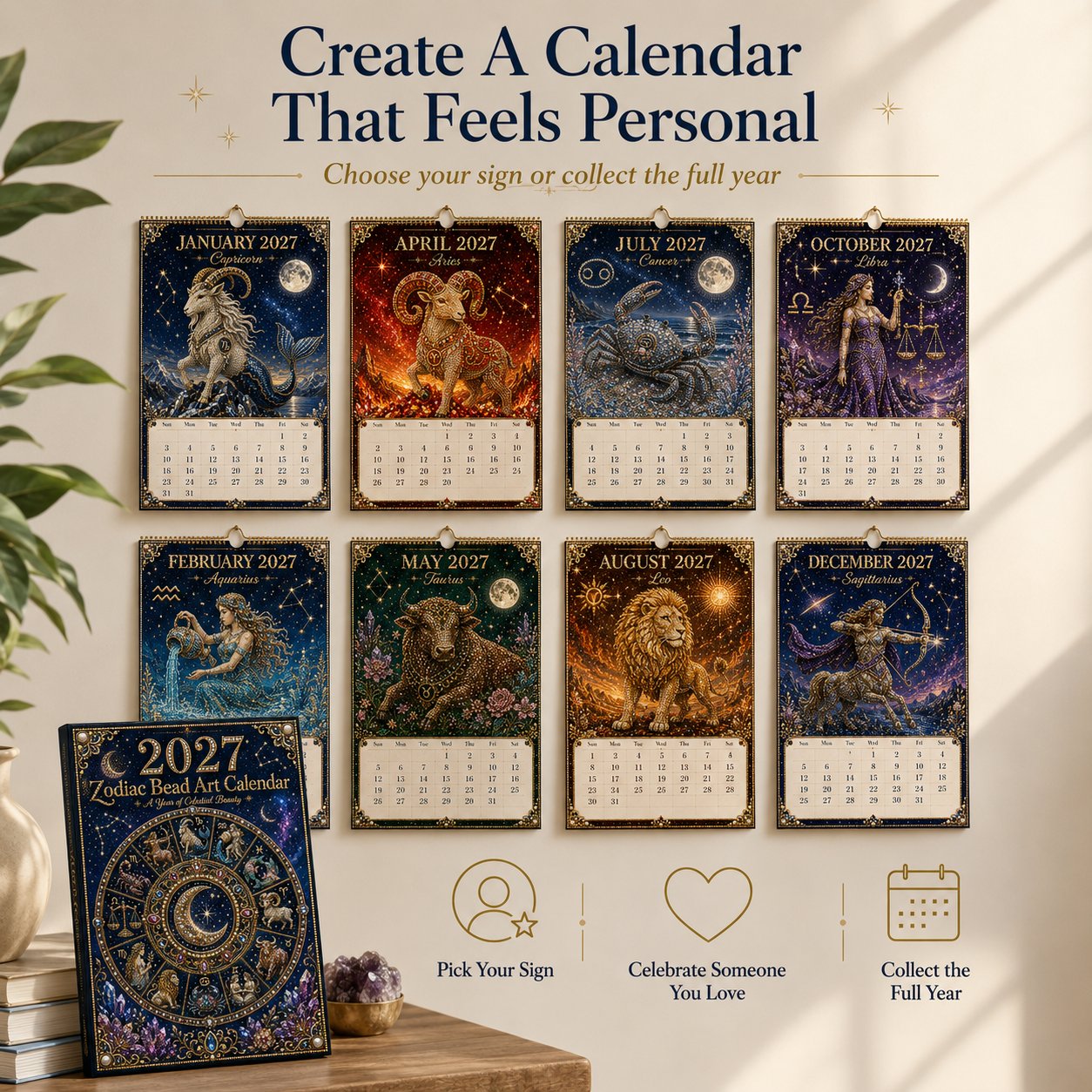 Zodiac Bead Art Calendar Design