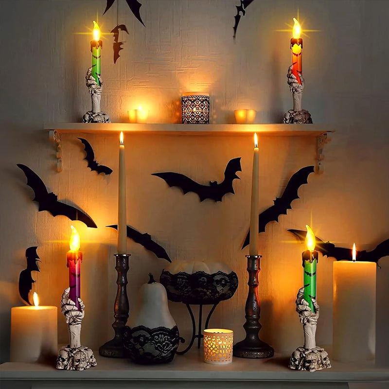 LED candle decoration in the shape of a ghostly hand for Halloween