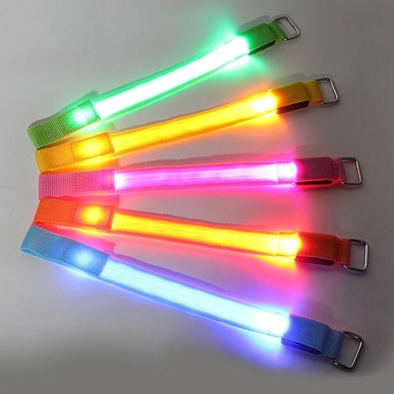 Five available colors of LED horse leg straps
