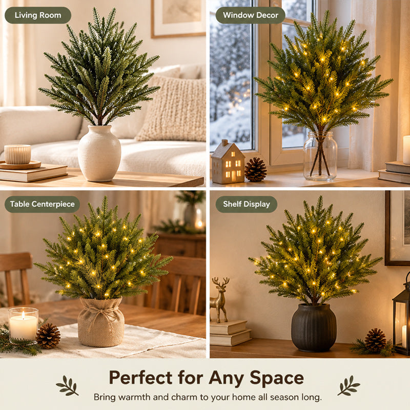 Artificial Norfolk Pine Branch Set with Lights