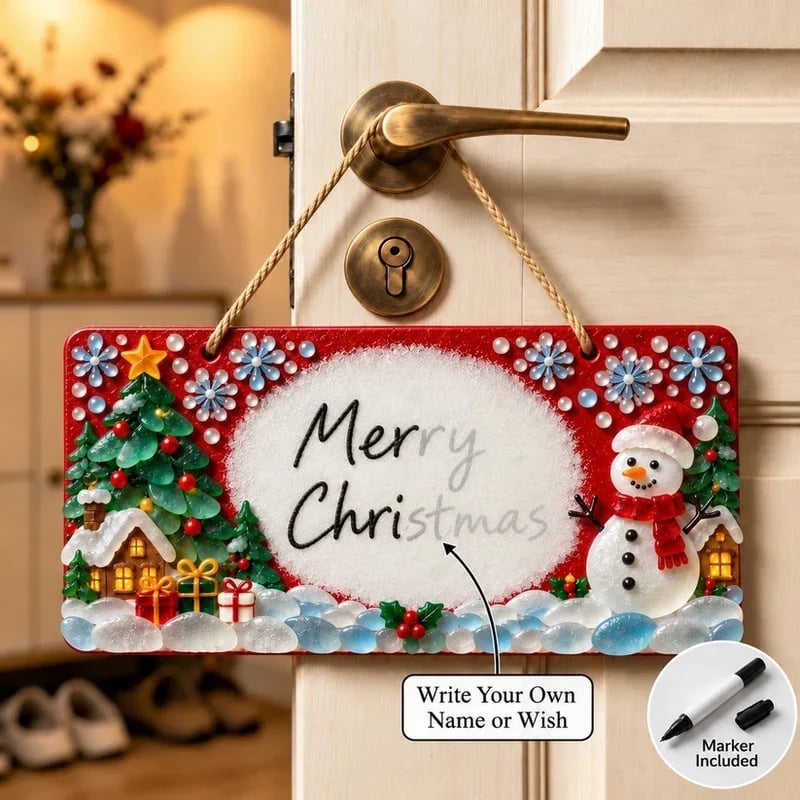 Christmas Tree Wishes sea glass Christmas sign style