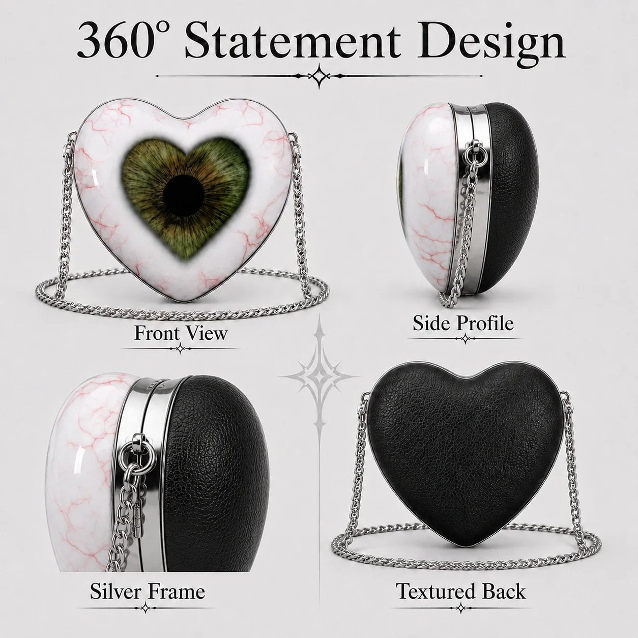 🔥Last day: 50% OFF 🖤👁 Eye-catching shoulder bag with a Gothic heart motif