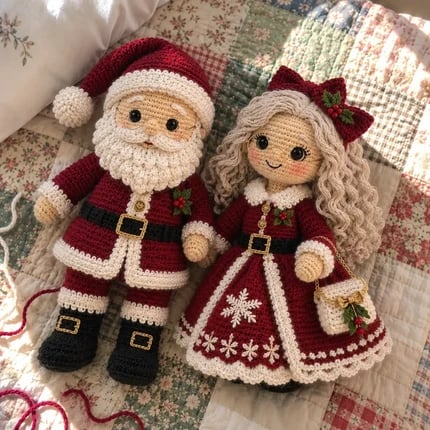 Santa and Mrs Claus dolls by Modeswida