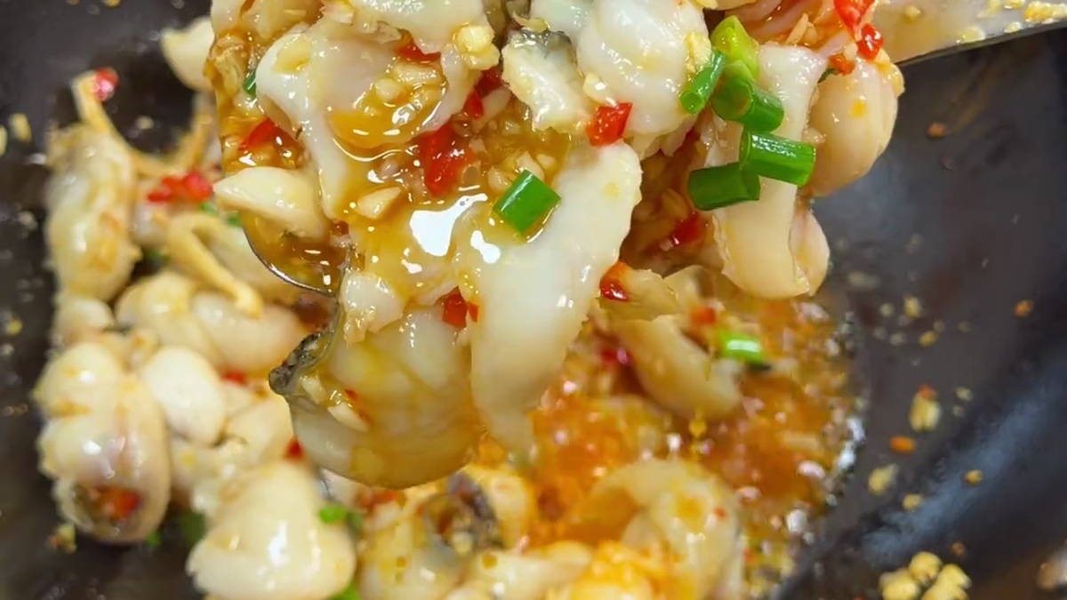Spicy garlic fish slices with fresh chili and scallions 01`