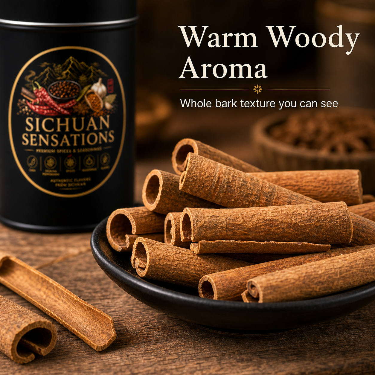 Sichuan Sensations Whole Cassia Bark Sticks | Sun-Dried Chinese Cinnamon Spice for Braises, Broths & Stews-RuralMala