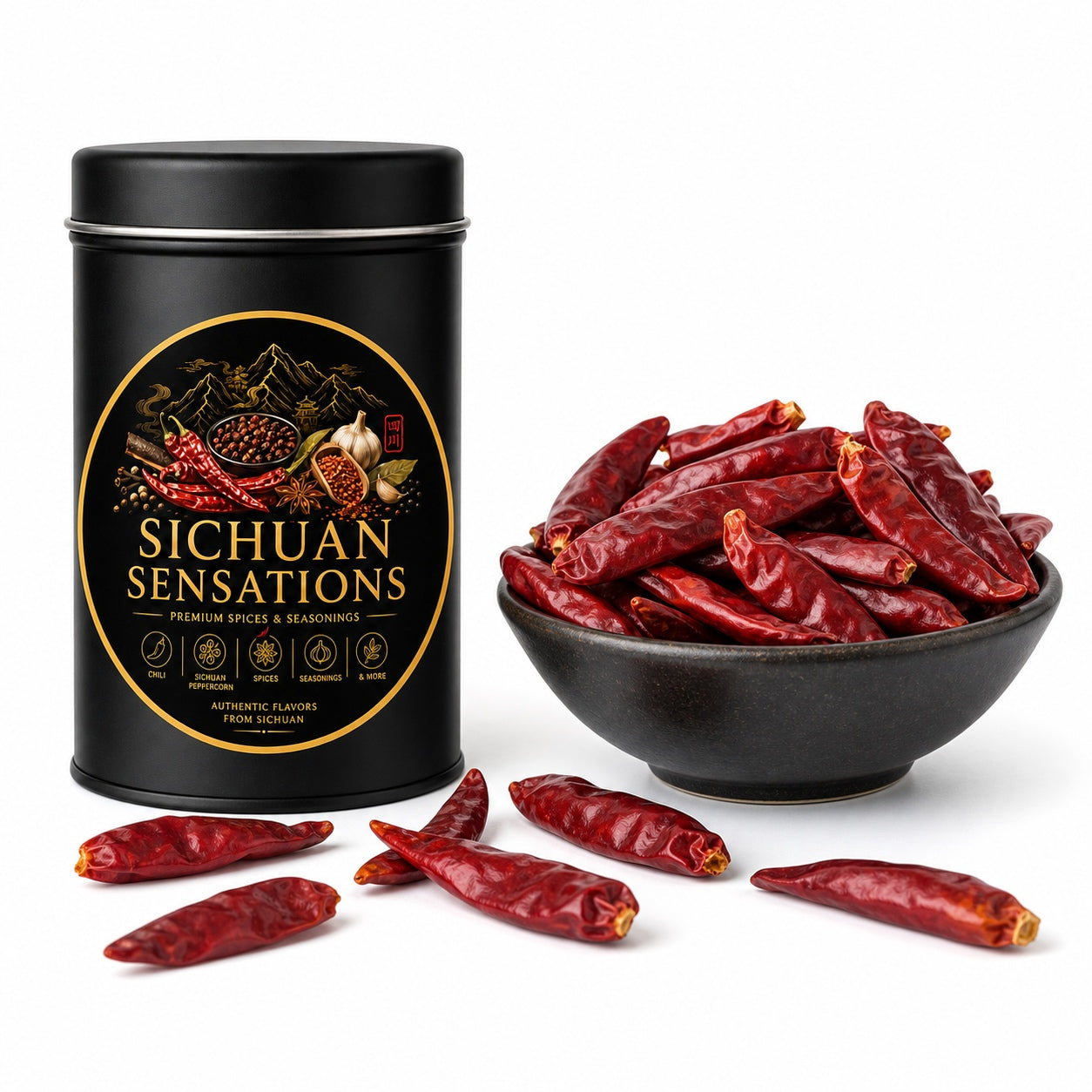 Sichuan Sensations Medium Heat Whole Dried Chili | Sun-Dried Sichuan Chili for Hot Pot, Chili Oil & Mala Dishes-RuralMala