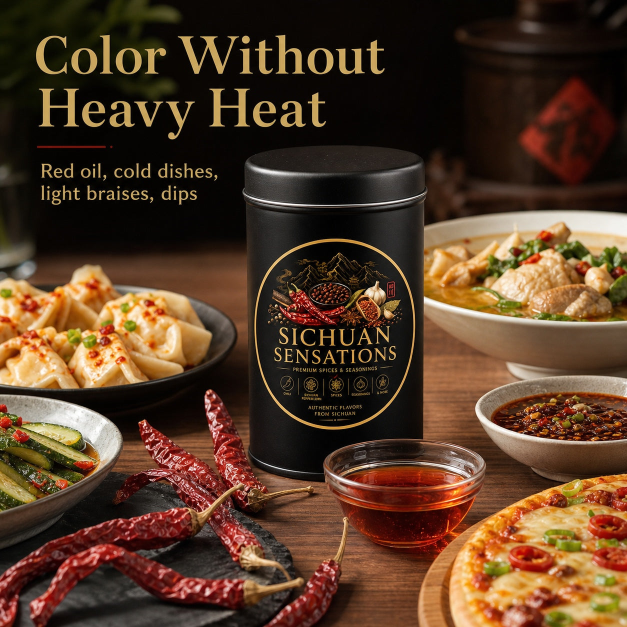 Sichuan Sensations Mild Wrinkled Whole Dried Chili | Aroma-First Sichuan Chili for Red Oil, Cold Dishes & Light Cooking-RuralMala