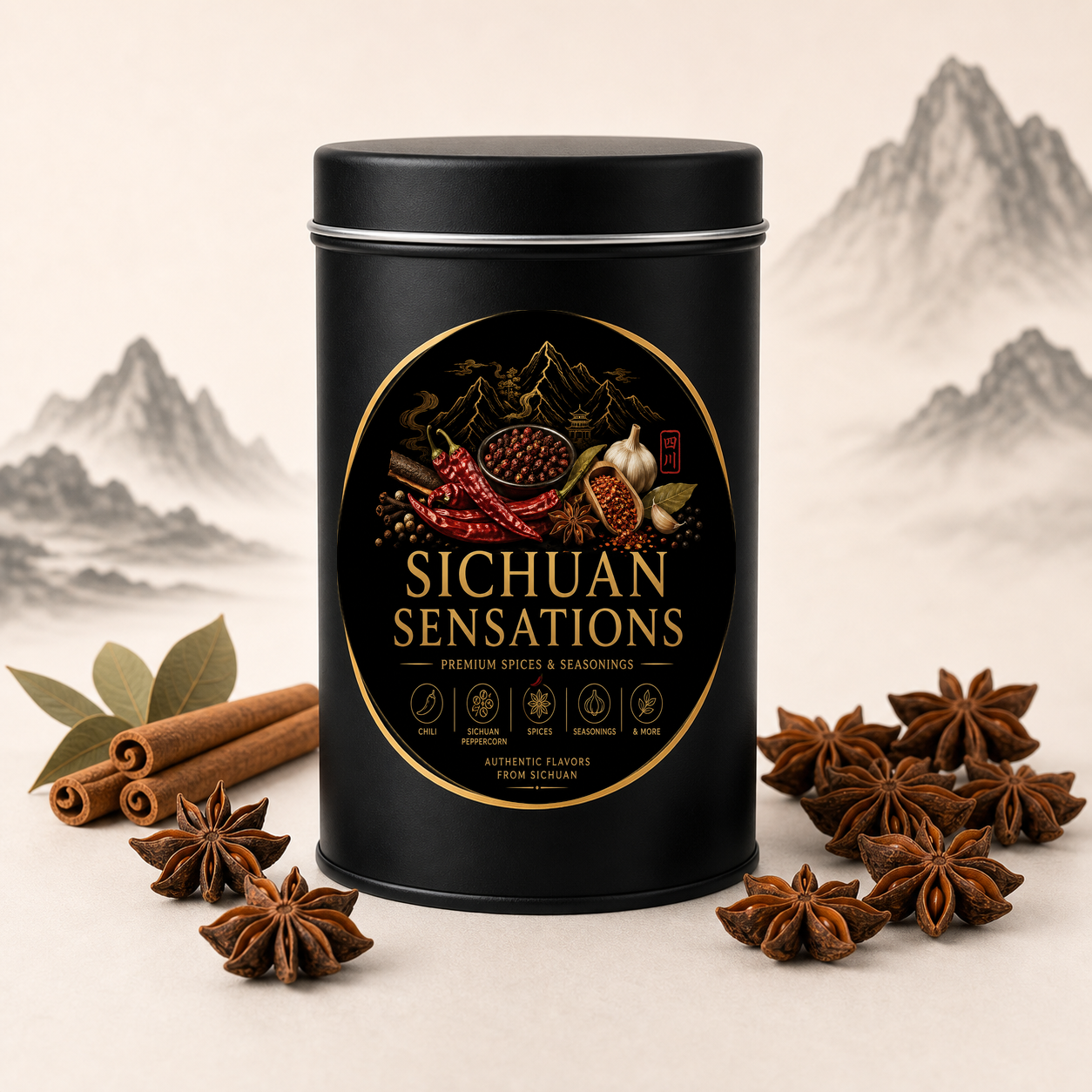 Sichuan Sensations Whole Star Anise Pods in Reusable Spice Tin | Aromatic Sichuan Spice for Braises, Broths & Stews-RuralMala