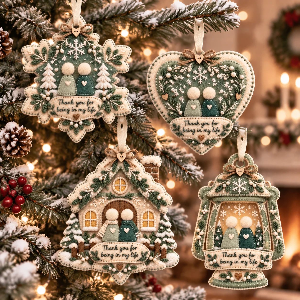 🎄 Handgemaakt kerstornament van vilt | Een betekenisvol cadeau voor een speciaal iemand