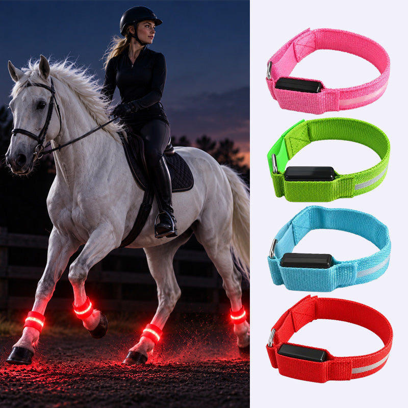 LED-beenbanden voor paarden | Goed zichtbare lichtgevende banden voor paardrijden in het donker
