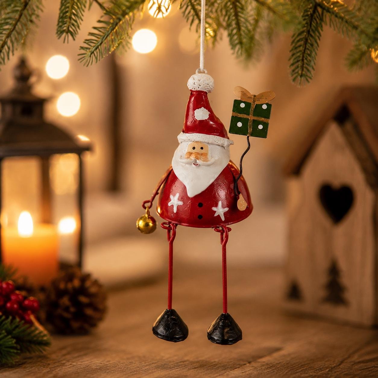 🌲✨ Handgeschilderde kerstornamenten met bengelende pootjes‑ Kerstboom hangdecoratie