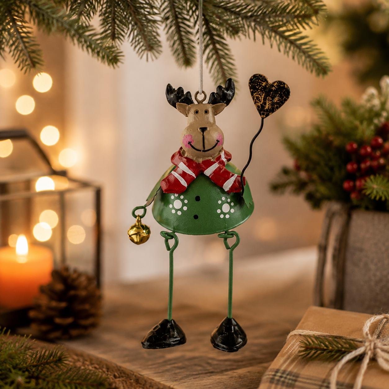 🌲✨ Handgeschilderde kerstornamenten met bengelende pootjes‑ Kerstboom hangdecoratie