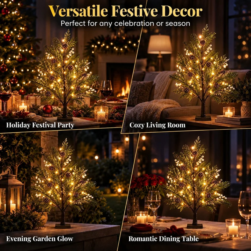 🎄💡 LED Lichtboom – Natuurlijke Elegantie voor Elk Seizoen 🌿✨