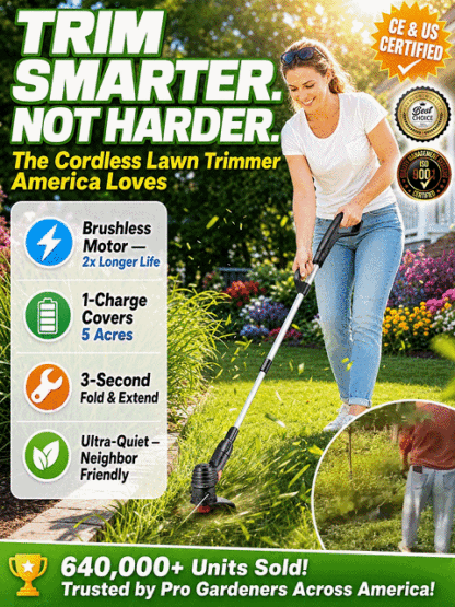 【Ultra-long Endurance】Morning Foldable Rechargeable Garden Lawn Mower丨Clear 10 Acres in One 