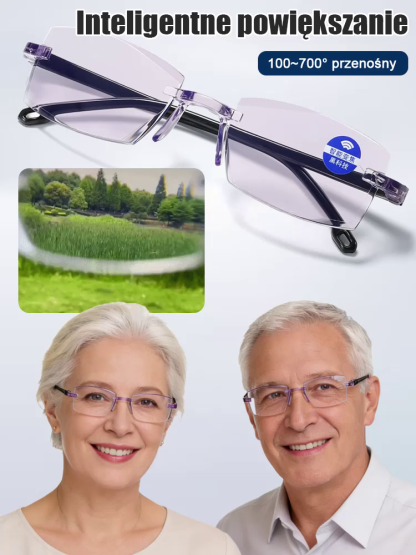 Tytanowe Okulary Progresywne | Automatyczna Ostrość | Zestaw 3 szt. w Super Cenie