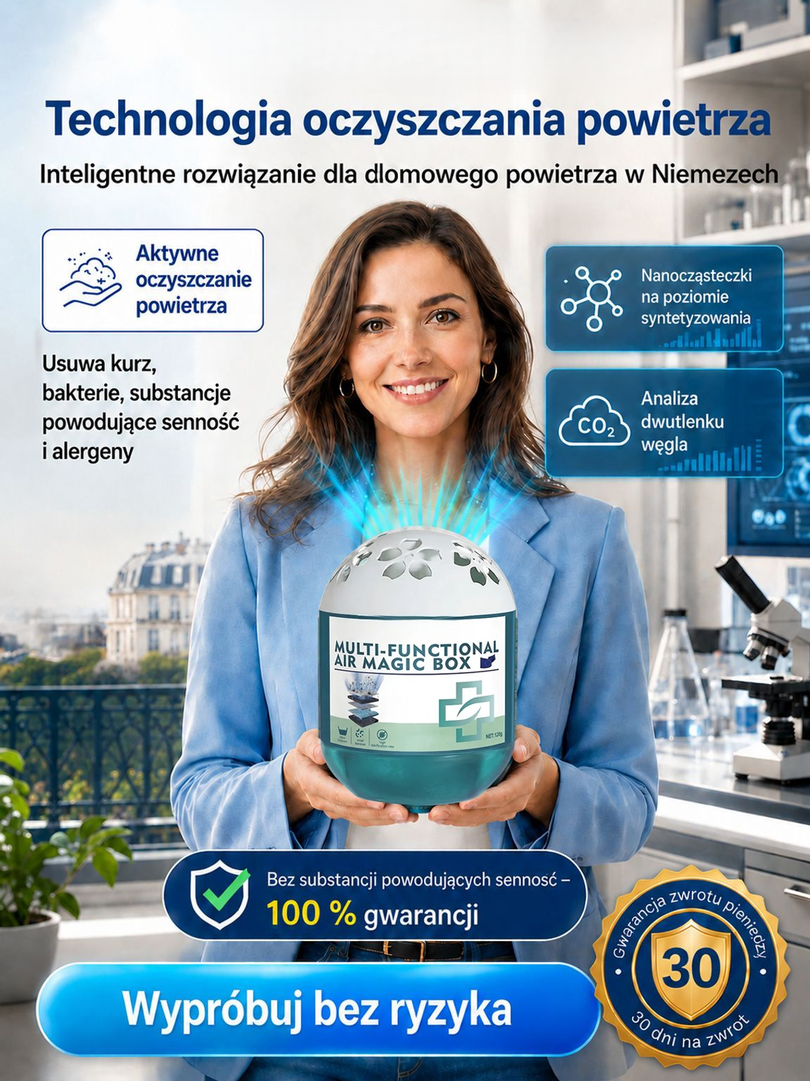 🔥 [Akcja -50%] Inteligentne Pudełko do Oczyszczania Powietrza |Usuwa Kurz, Bakterie i Alergeny w 15 Minut ⚡