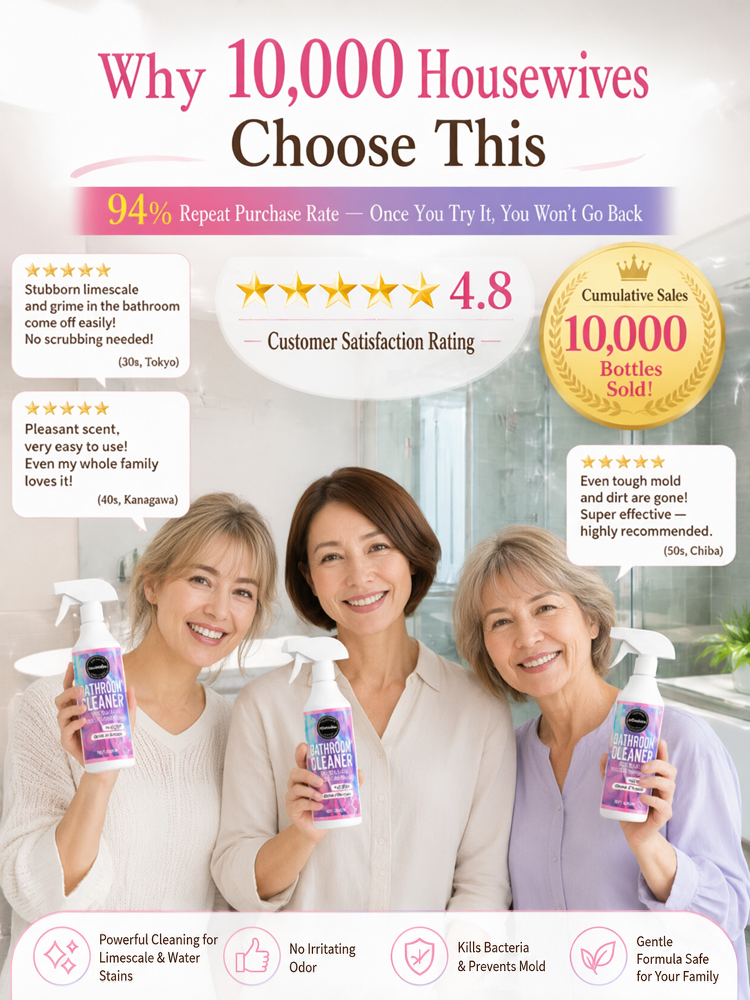 [Ultra-Powerful Stain Removal in 3 Seconds] No-Scrub Multifunctional Bathroom Cleaning Spray