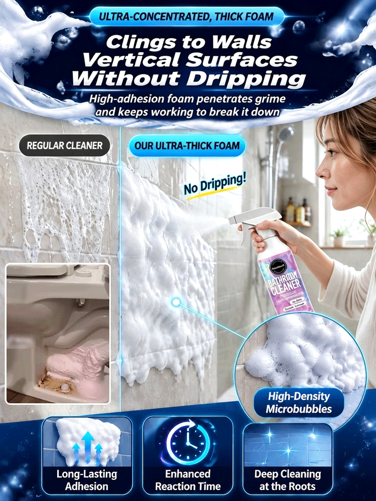 [Ultra-Powerful Stain Removal in 3 Seconds] No-Scrub Multifunctional Bathroom Cleaning Spray