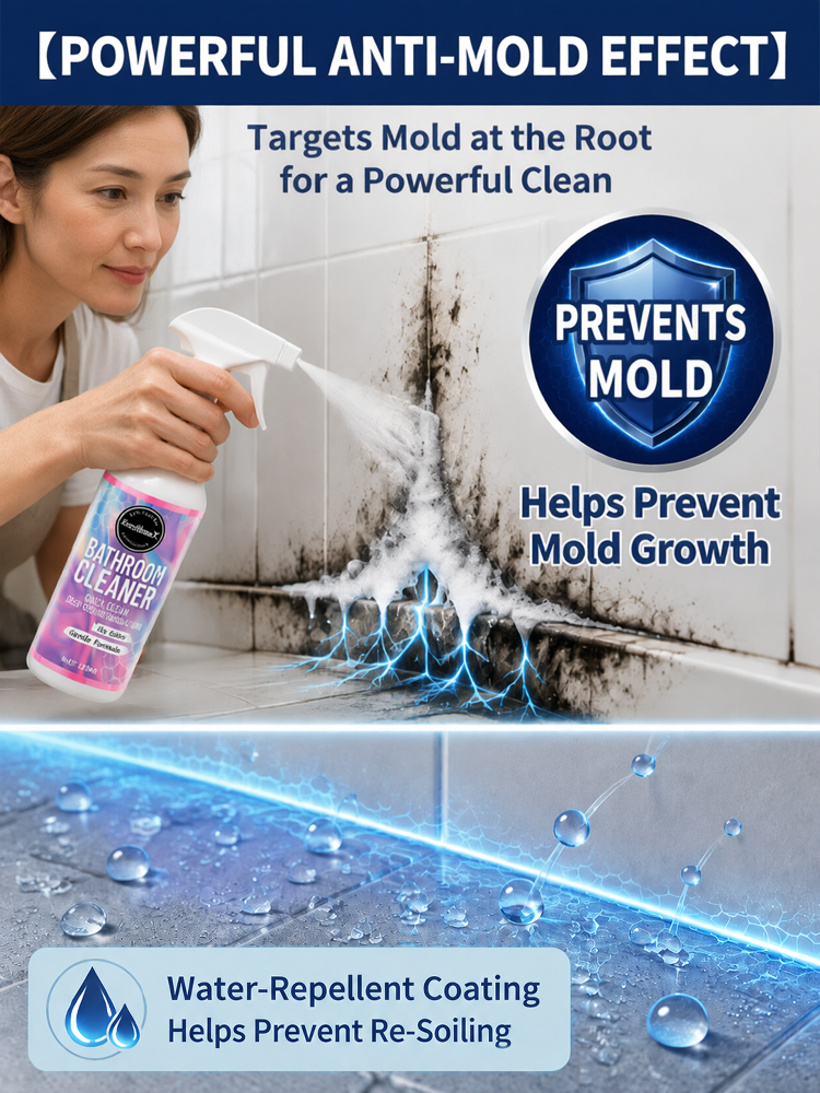 [Ultra-Powerful Stain Removal in 3 Seconds] No-Scrub Multifunctional Bathroom Cleaning Spray