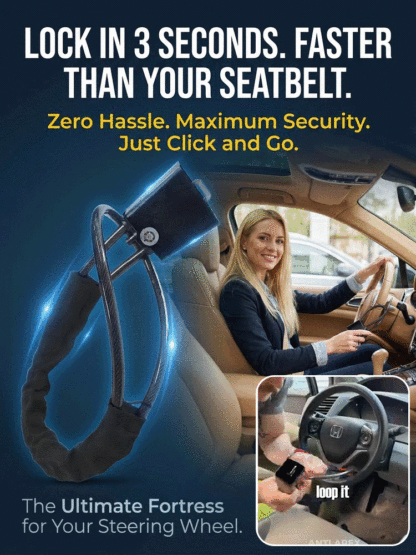 Stop High‑Tech Car Thieves — Military‑Grade Steering Wheel Lock That Has Never Been Defeated