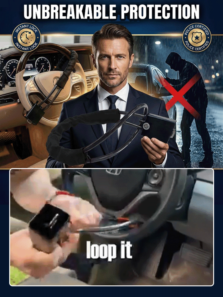 Stop High‑Tech Car Thieves — Military‑Grade Steering Wheel Lock That Has Never Been Defeated
