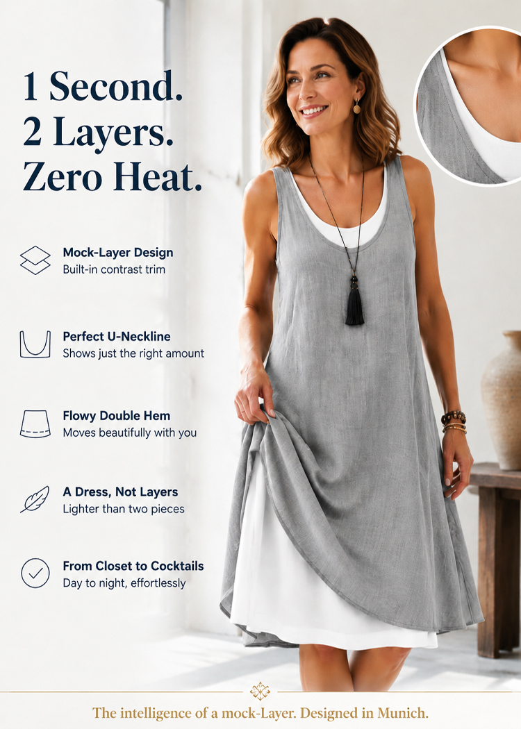 Casual Sleeveless Loose Fit Two-Piece Style Tank Dress【Limited-time half price】
