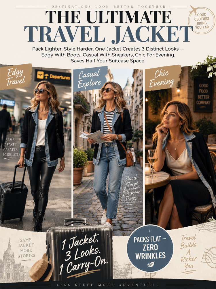 Jeans-Splice cardigan in a faux-two-piece look | Cotton cardigan for women