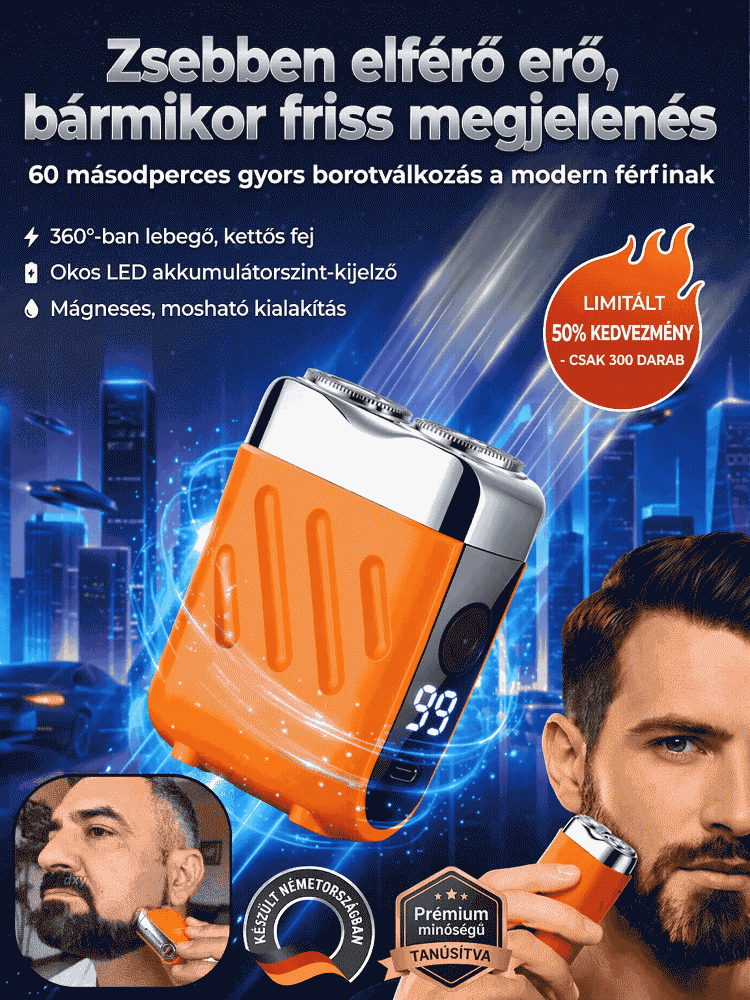 Zsebméretű Mini Elektromos Borotva | Vízálló & Fájdalommentes