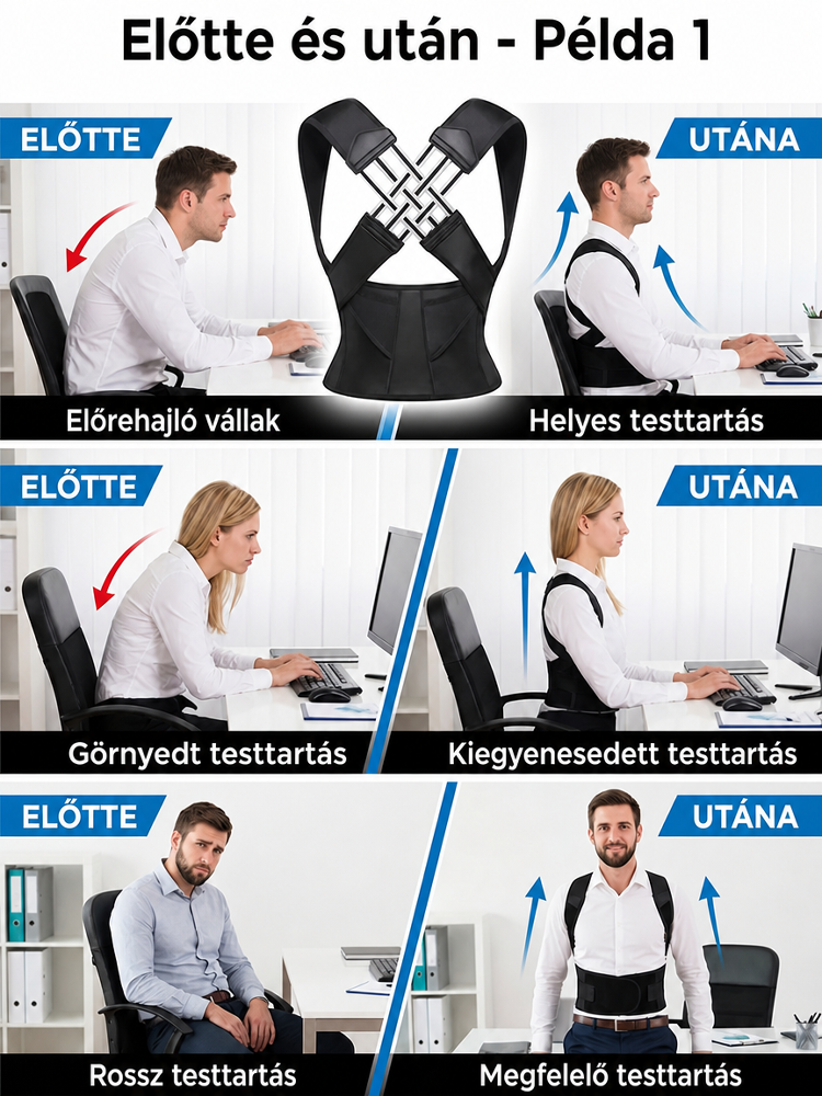 Láthatatlan Tartásjavító Heveder | Azonnali Testtartás Korrekció (-50%)