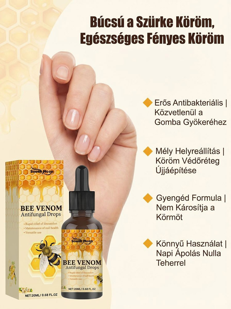 7 Napos Méhméreg Köröm-Helyreállító Cseppek | 50% Kedvezmény + Ingyenes Szállítás