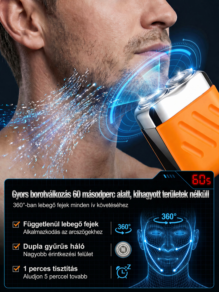 Zsebméretű Mini Elektromos Borotva | Vízálló & Fájdalommentes