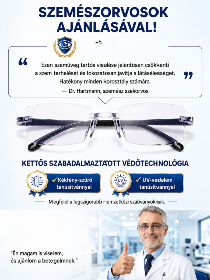 Intelligens Fókuszáló Olvasószemüveg (Kékfény-szűrő + Fényérzékeny)-50%