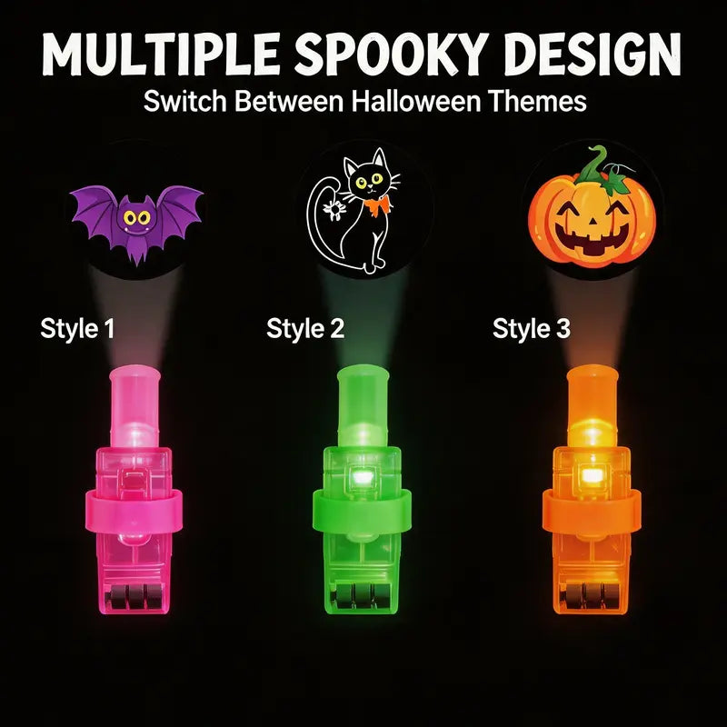 Colorful Halloween finger projector lights used for nighttime party play