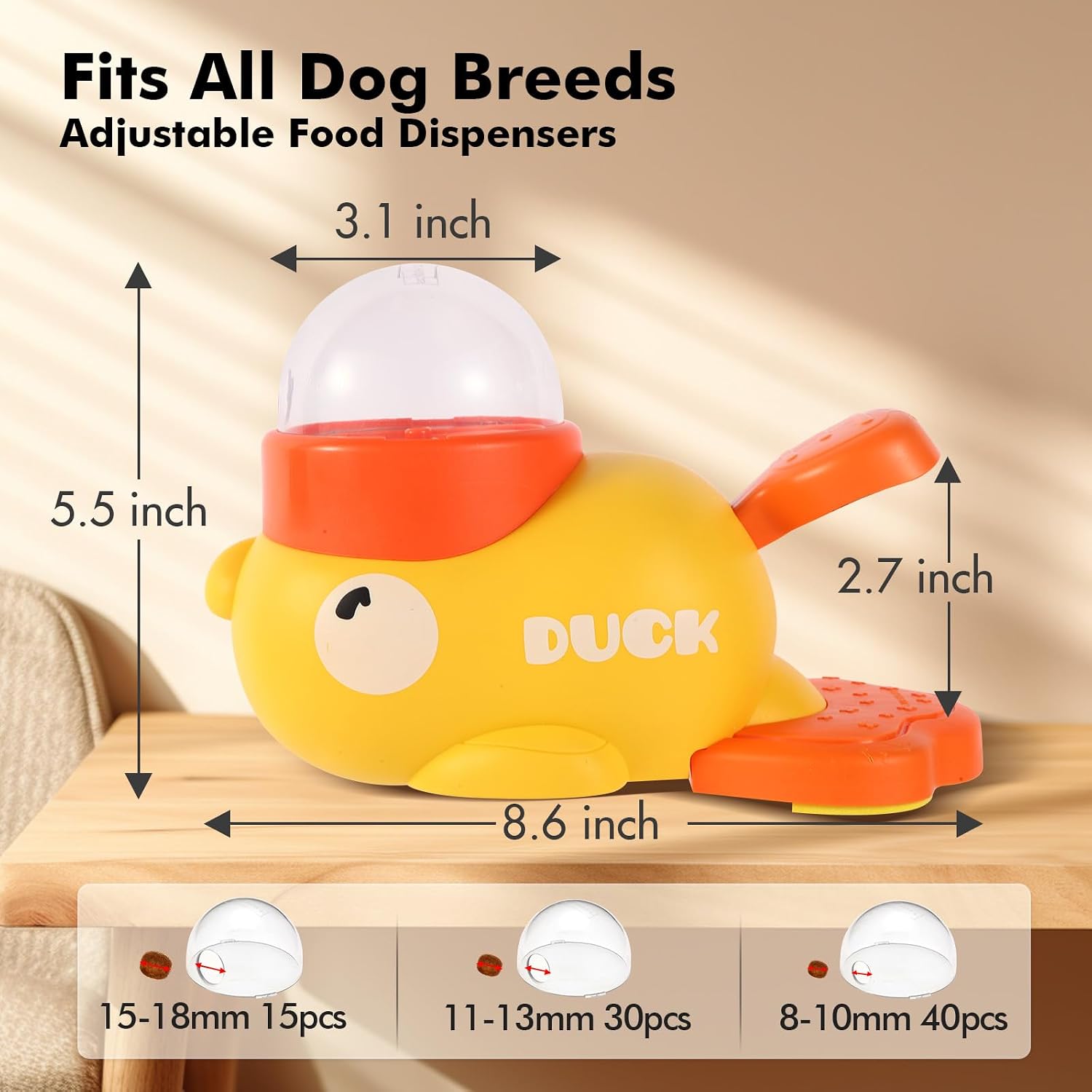 Interactive Dog Toys Food Puzzle Slow Feeder, Cat Treat Dispenser Toy Duck-Shaped Enrichment Toy for Small Medium Dogs and Cats, IQ Training and Exercise Small Animal Bowls