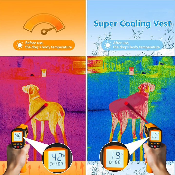 Breeze Pup Cooling Vest, Pet Cooling Harness with Adjustable Straps & Easy On Off Buckle, Lightweight Breathable, for All Kinds of Dogs Summer Walking Hiking Training