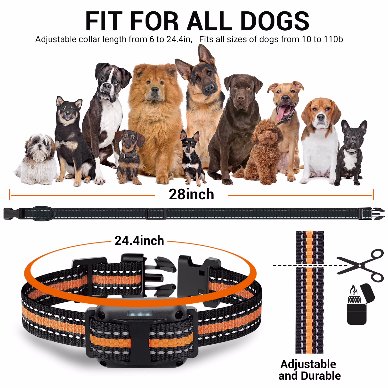 BEBANG 2600FT Dog Training Collars for 2 Dogs, Dog Shock Collar with Remote, 3 Modes Beep Vibration Shock, Waterproof, LED Light for Training Small Medium Large Dogs