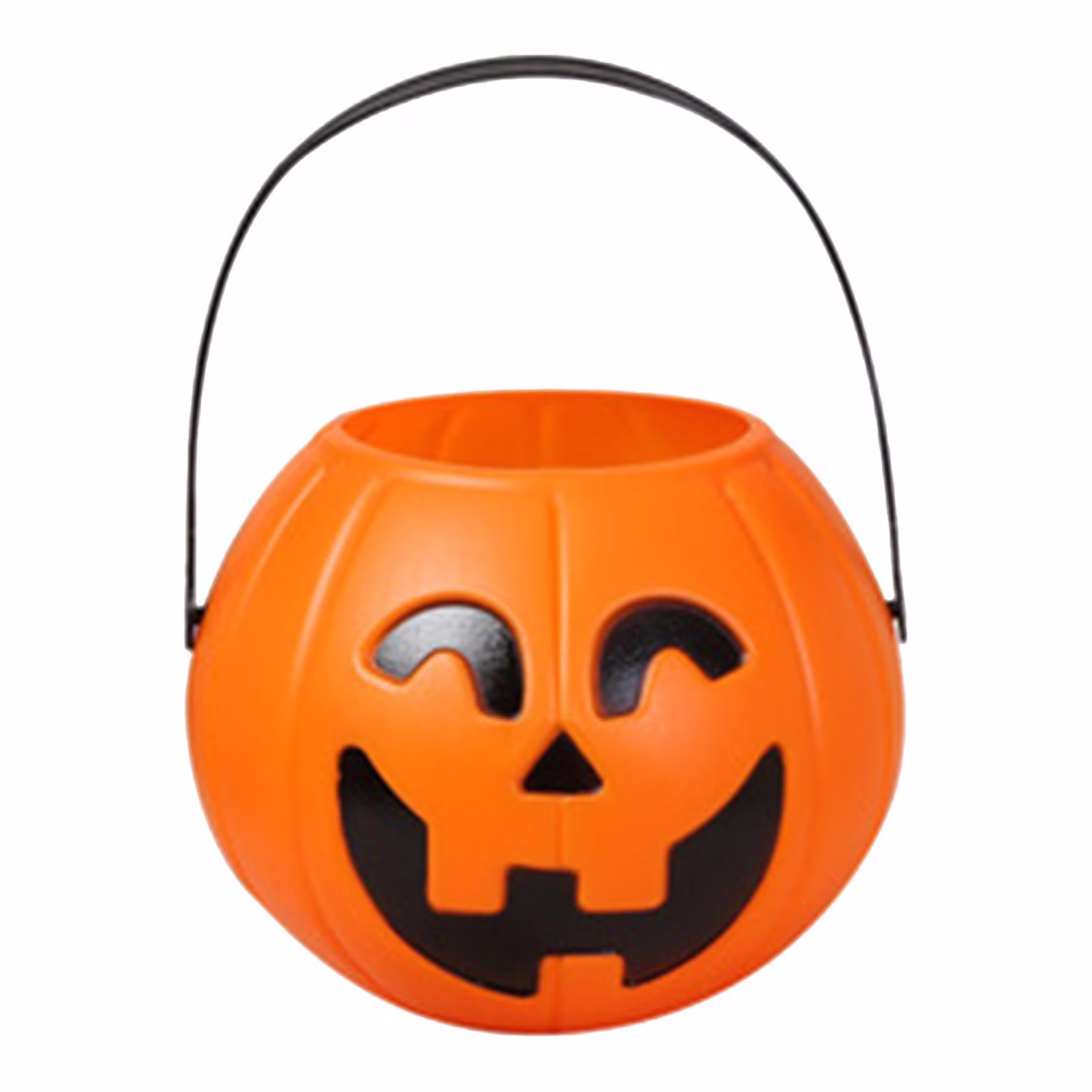 Trick or Treat Pumpkin Bucket - 12 Inch Halloween Candy Pail with Handle, Durable Pumpkin Basket for Kids Halloween Party Favors & Candy Storage
