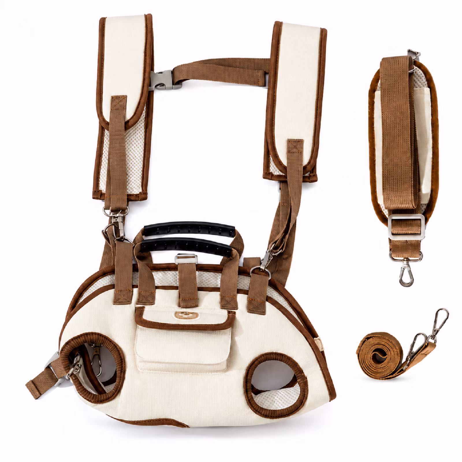 Pawzie Purse Pet Carrier Bag for Small Dogs and Cats, Airline Friendly Soft-Sided Puppy Sling Carrier with Breathable Mesh, Backpack and Shoulder Strap, Safety Leash, Holds Up to 5.5 kg