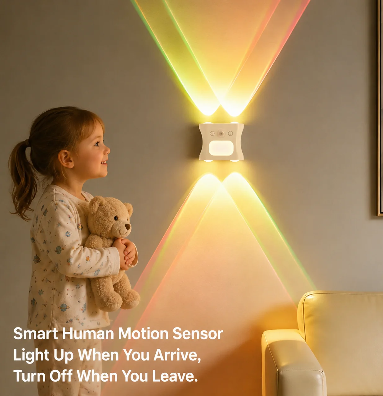 Dimmable MotionSensor MagneticWall Light -Wireless RGBAmbient Lamp