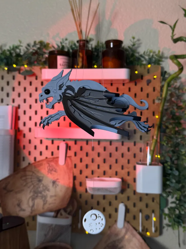 Flying Gothic Gargoyle – Dark Fantasy Hanging Mobile