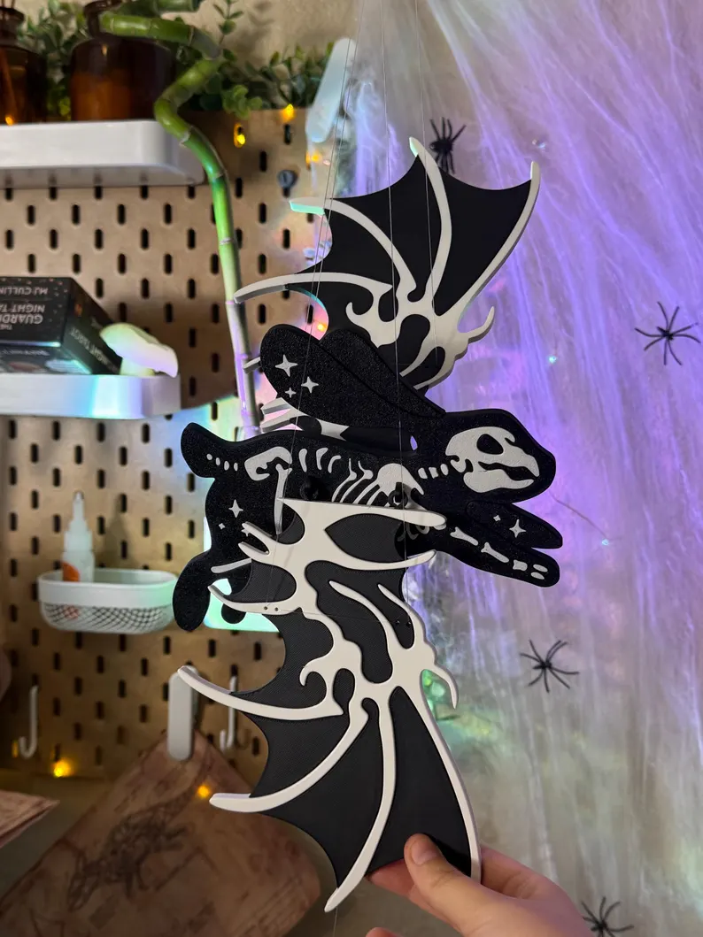 Flying Skeletal Rabbit – Gothic Halloween Hanging Mobile