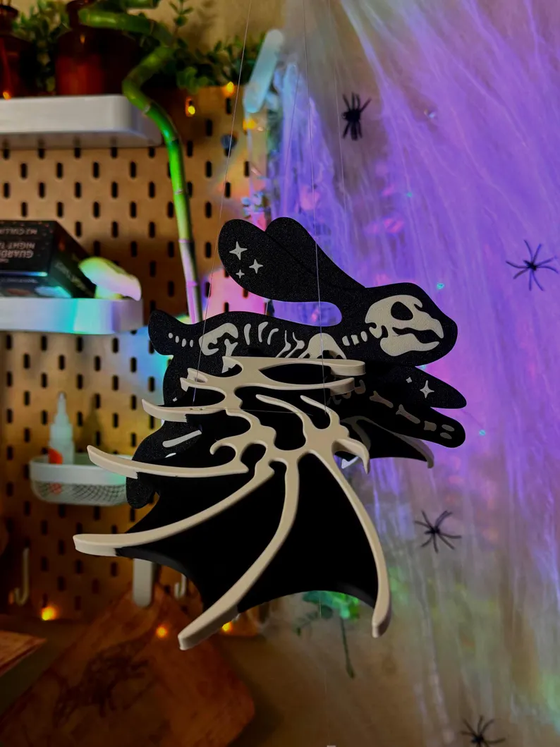 Flying Skeletal Rabbit – Gothic Halloween Hanging Mobile
