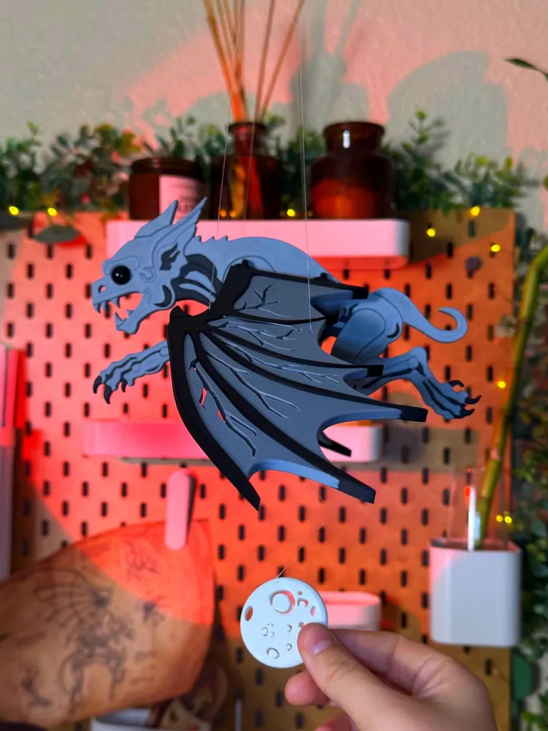 Flying Gothic Gargoyle – Dark Fantasy Hanging Mobile