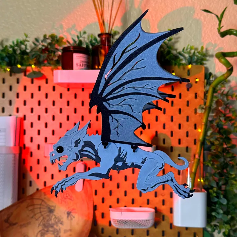 Flying Gothic Gargoyle – Dark Fantasy Hanging Mobile