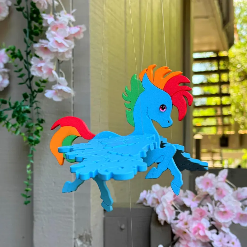 Flying Rainbow Pegasus – Fantasy Hanging Mobile