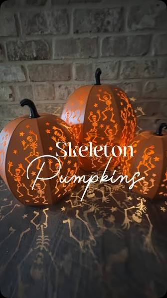 Home Reflections S/3 Lit Metal Stackable Skeleton Pumpkn
