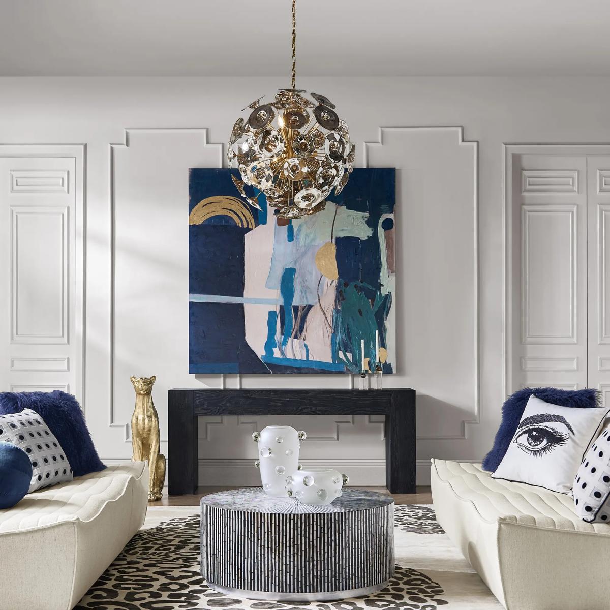 Tinslee Glass Chandelier - Smoke