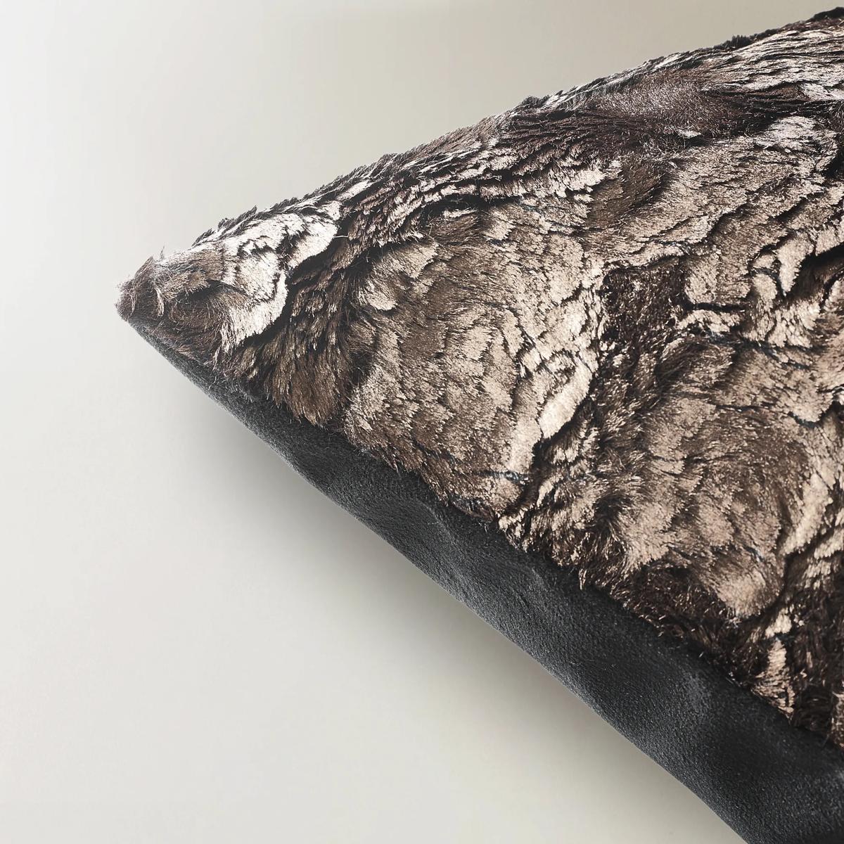 Celeste Metallic Fur Pillow 22" - Bronze