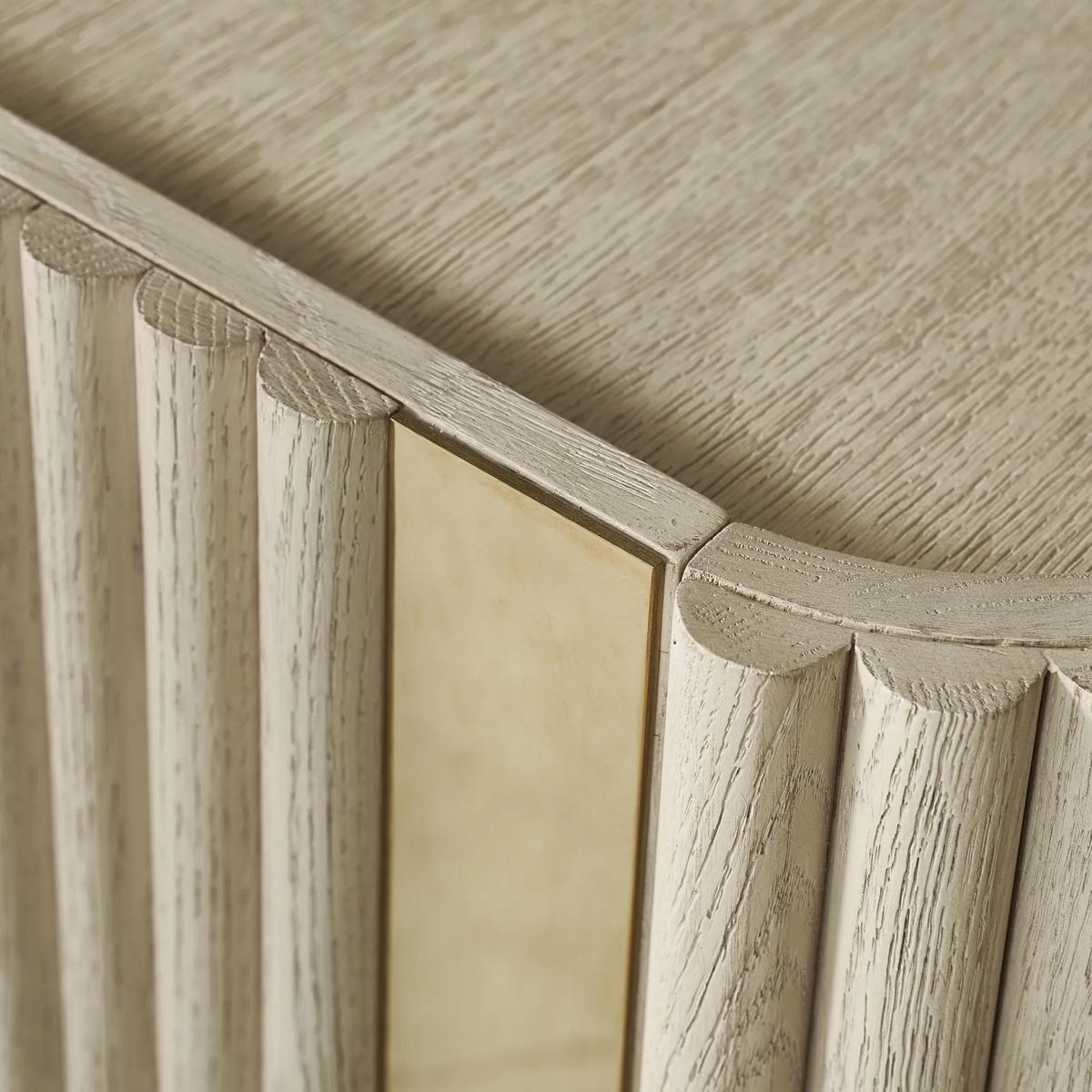 Stria Reeded White Oak 2-Drawer Nightstand (26")